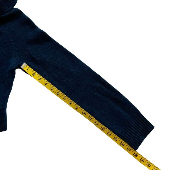 Cynthia Steffe Women 100% Cashmere Ruffle Trim Crop Cardigan Sweater Drk Teal, M - Picture 15 of 15